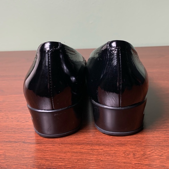 Cole Haan x Nike Air | Black Patent Leather Peep Toe Comfort Wedge Heel - 9B - Picture 6 of 8